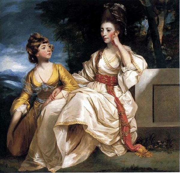 Sir Joshua Reynolds Portrait of Mrs. Thrale and her daughter Hester Norge oil painting art
